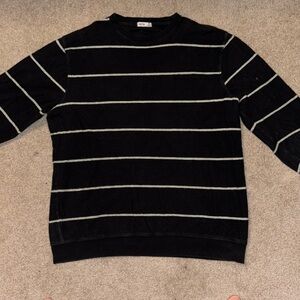 Katin Parks Fleece Black/Tan/green Striped Pullover
Crew Neck Long Sleeve Men's